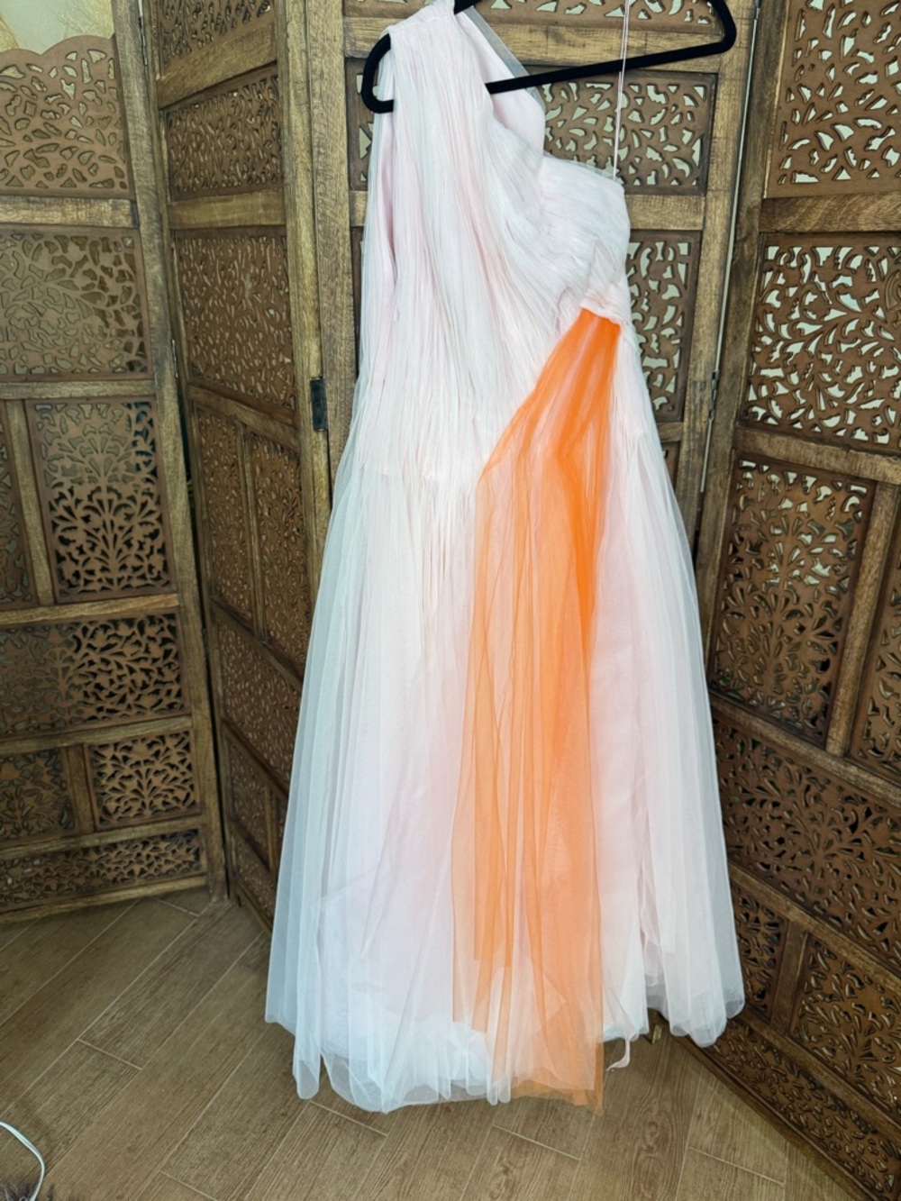 Carolina Herrera Pink One Shoulder Dress with Draped Tulle NWT NEW - Picture 2 of 4